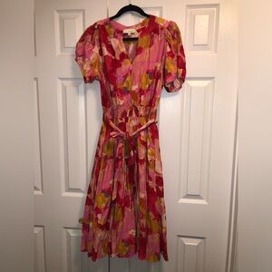 Avara by Pinch Floral Midi Dress with Tie Waist